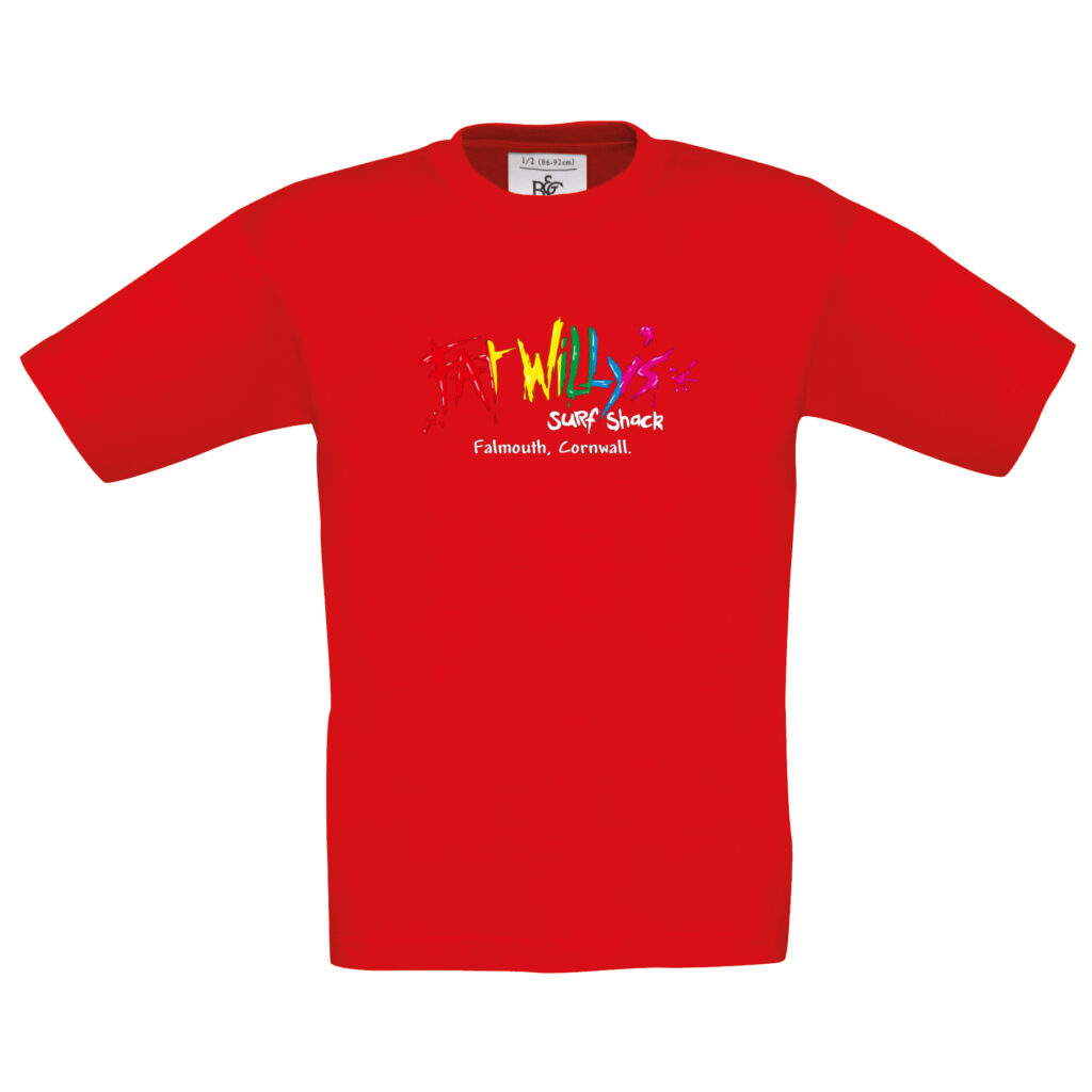 Kids Red T Shirt Fat Willy s Fat Willy s Cornwall Cornish Surf kids-red-t-shirt-fat-willy-s-fat-willy-s-cornwall-cornish-surf